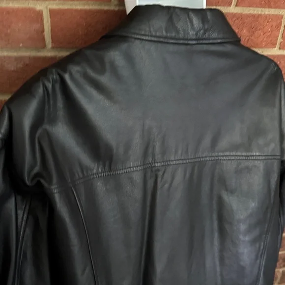 Croft & Barrow Men's XXLT Black Leather Bomber Jacket - Picture 8 of 9